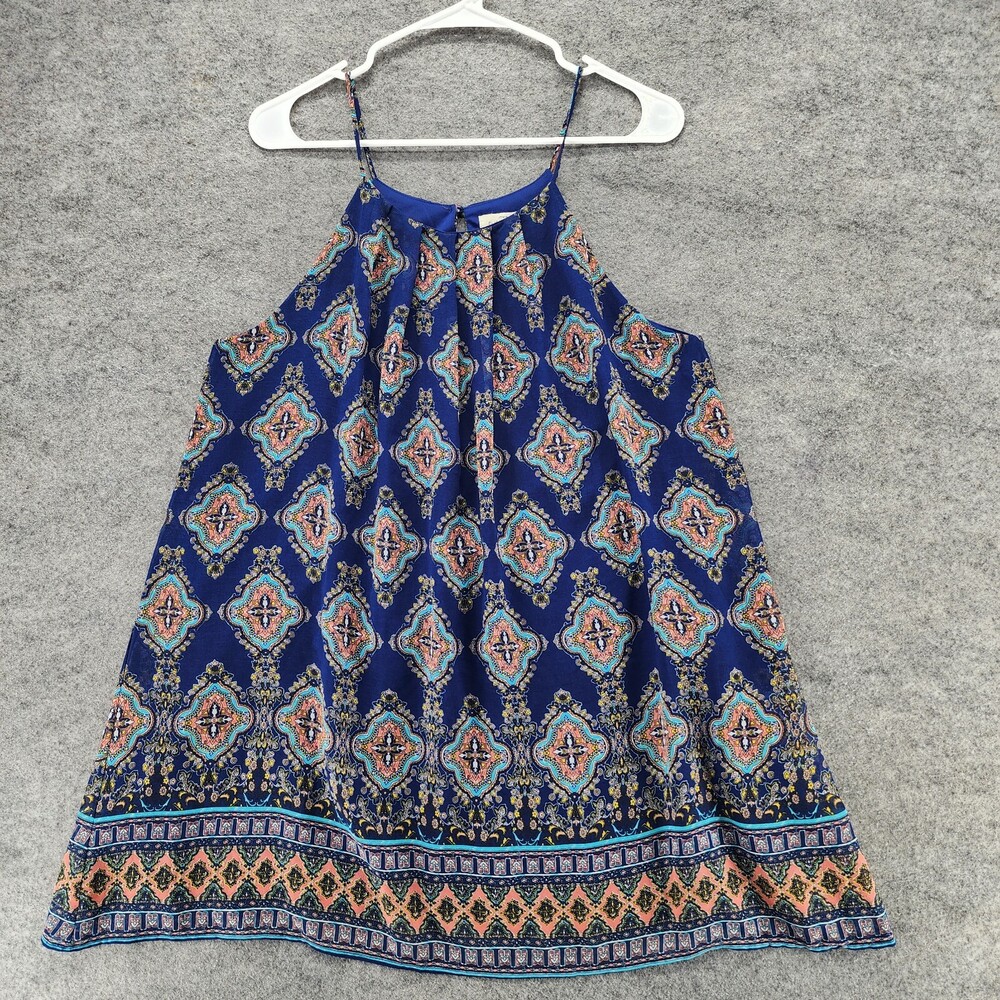 Sweet Wanderer Dress Womens Medium Sleeveless Blue Mini